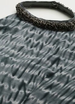 Grey N Black Muslin Halter Neck Gown Party Wear -Deals Chic Lehenga Store Grey N Black Muslin Halter Neck Gown IWBS02106505 rrc1