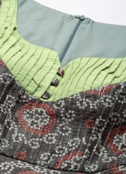 Grey N Green Printed Sweetheart Neck Anarkali Suit Festive Wear -Deals Chic Lehenga Store Grey N Green Printed Sweetheart Neck Anarkali Suit SLBS02203511 rrc1