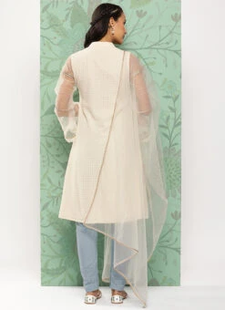 Bottom From Grey N White Sequin Embroidered Straight Pant Suit After Six Wear -Deals Chic Lehenga Store Grey N White Sequin Embroidered Straight Pant Suit SLBS02302146 b