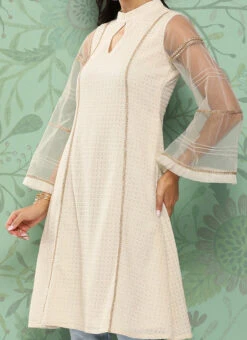 Bottom From Grey N White Sequin Embroidered Straight Pant Suit After Six Wear