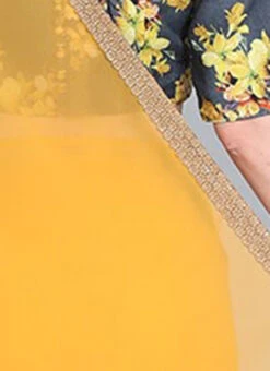 Grey N Yellow Cotton Digital Printed Blouse Festive Wear -Deals Chic Lehenga Store Grey N Yellow Cotton Digital Printed Blouse BLBS02209592 rrc3