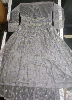 Grey Net Anarkali Suit Party Wear Party Wear -Deals Chic Lehenga Store Grey Net Anarkali Suit Party Wear SLSAJ25744625 b