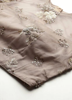 Grey Net Embroidered Blouse Festive Wear -Deals Chic Lehenga Store Grey Net Embroidered Blouse BLBS02305199 rrc1