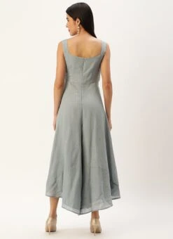 Grey Nylon Sequins Embroidered Jumpsuit After Six Wear -Deals Chic Lehenga Store Grey Nylon Sequins Embroidered Jumpsuit DRBS02212507 b 1