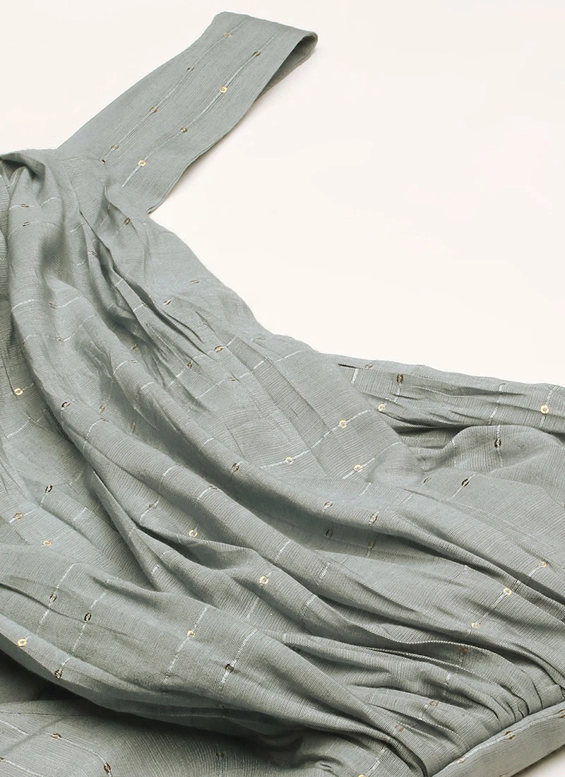 Grey Nylon Sequins Embroidered Jumpsuit After Six Wear Festive Wear 5 Grey Nylon Sequins Embroidered Jumpsuit After Six Wear Festive Wear - Image 5