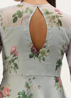 Grey Organza Digital Printed Dress Party Wear 12 Grey Organza Digital Printed Dress Party Wear -Deals Chic Lehenga Store Grey Organza Digital Printed Dress DRBS02307785 rrc1