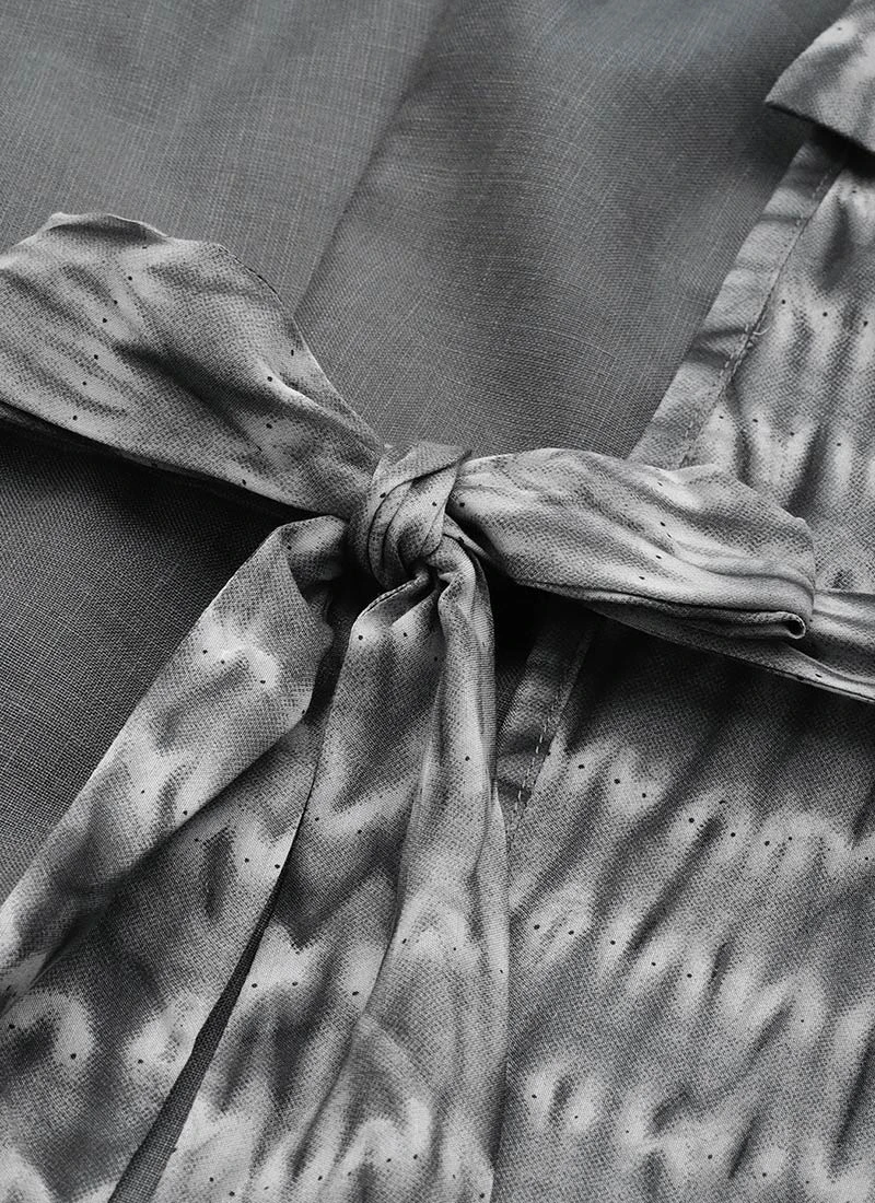 Grey Rayon Printed Boat Neck Dress After Six Wear 5 Grey Rayon Printed Boat Neck Dress After Six Wear - Image 5