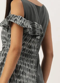 Grey Rayon Printed Boat Neck Dress After Six Wear 13 Grey Rayon Printed Boat Neck Dress After Six Wear -Deals Chic Lehenga Store Grey Rayon Printed Boat Neck Dress DRBS02107535 rrc2