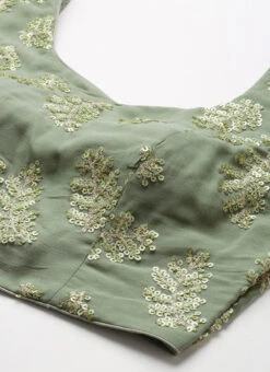 Grey Sequins Embroidered Chinon Blouse Festive Wear -Deals Chic Lehenga Store Grey Sequins Embroidered Chinon Blouse BLBS02210834 rrc1