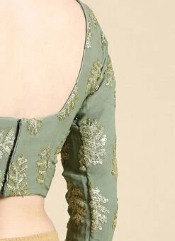 Grey Sequins Embroidered Chinon Blouse Festive Wear -Deals Chic Lehenga Store Grey Sequins Embroidered Chinon Blouse BLBS02210834 rrc4