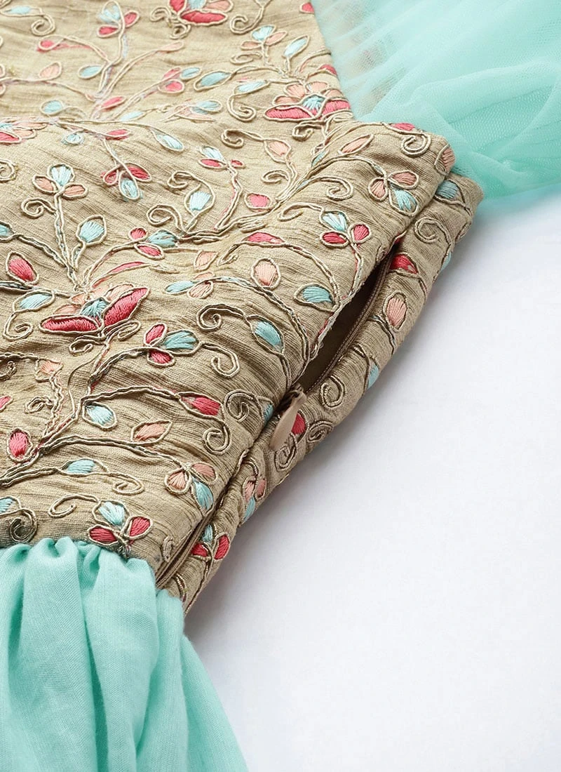 Halter Neck Style Embroidered Gown Party Wear 5 Halter Neck Style Embroidered Gown Party Wear - Image 5