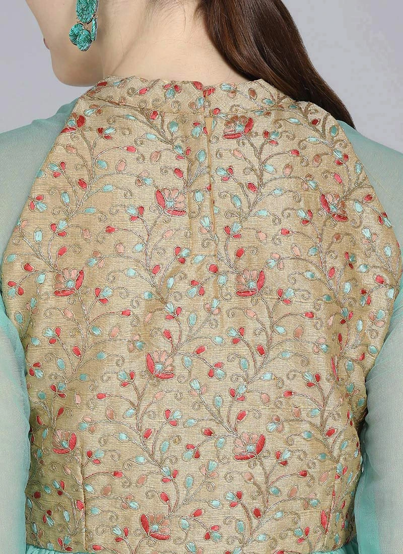 Halter Neck Style Embroidered Gown Party Wear 6 Halter Neck Style Embroidered Gown Party Wear - Image 6