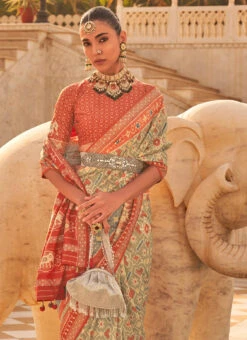 Khakhi Art Silk Printed Saree Festive Wear 7 Khakhi Art Silk Printed Saree Festive Wear -Deals Chic Lehenga Store Khakhi Art Silk Printed Saree SASLI21891069 b