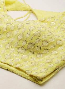 Lemon Yellow Embroidered Low V Neck Lehenga Set Festive Wear -Deals Chic Lehenga Store Lemon Yellow Embroidered Low V Neck Lehenga Set GHBS02203504 rrc1