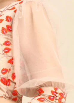 Light Peach Embroidered Chiffon Blouse Party Wear -Deals Chic Lehenga Store Light Peach Embroidered Chiffon Blouse BLBS02301968 rrc3