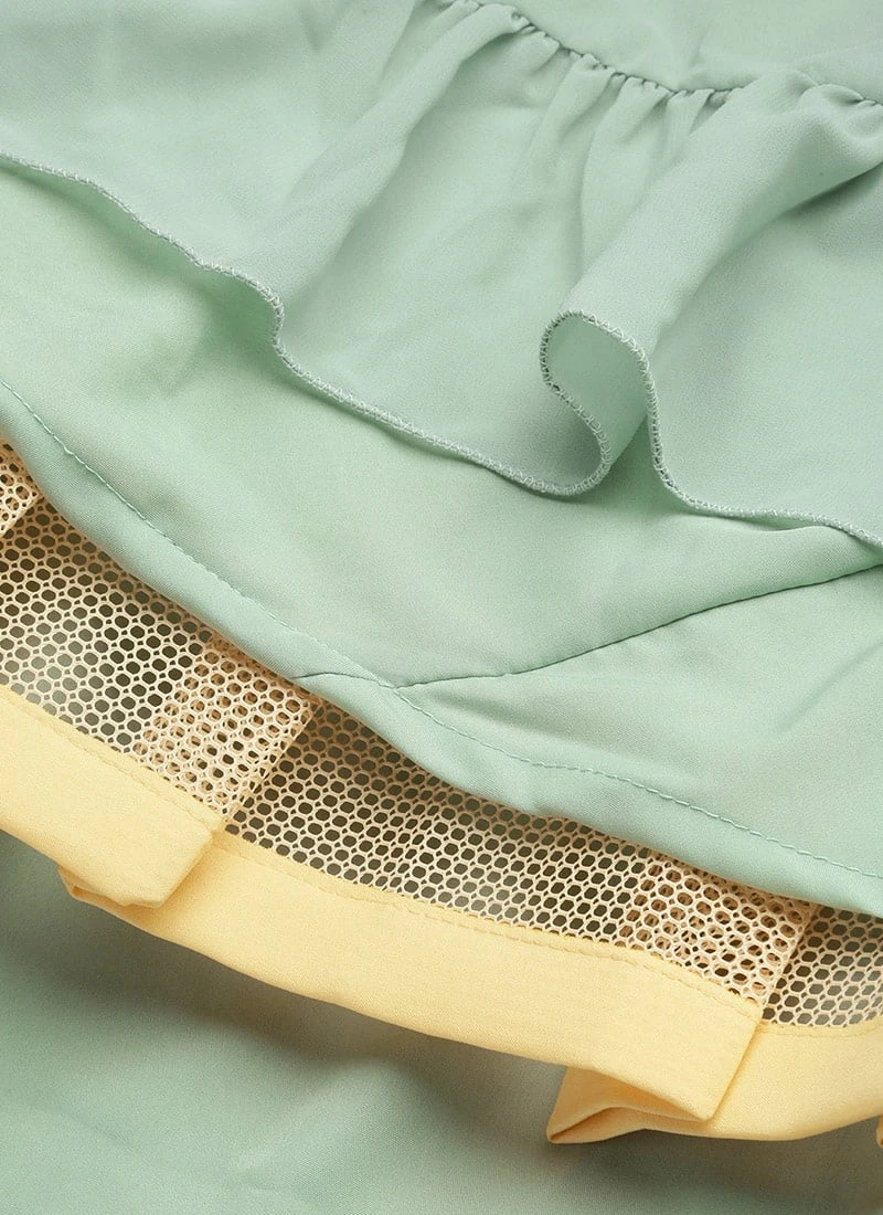 Skirt From Light Peach N Green Embroidered Crop Top N Skirt After Six Wear 8 Skirt From Light Peach N Green Embroidered Crop Top N Skirt After Six Wear - Image 8