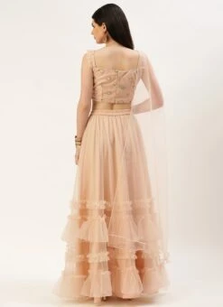 Dupatta From Light Peach Net Sequins Embroidered Lehenga After Six Wear 10 Dupatta From Light Peach Net Sequins Embroidered Lehenga After Six Wear -Deals Chic Lehenga Store Light Peach Net Sequins Embroidered Lehenga GHBS02212521 b