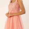 Light Pink Embroidered Asymmetrical Gown Party Wear