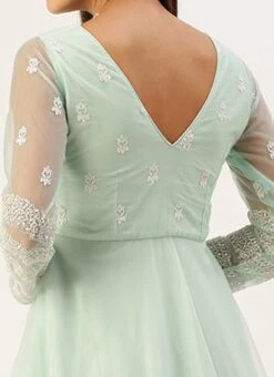 Light Sea Green Net Embroidered Gown Party Wear -Deals Chic Lehenga Store Light Sea Green Net Embroidered Gown IWBS02301737 rrc2