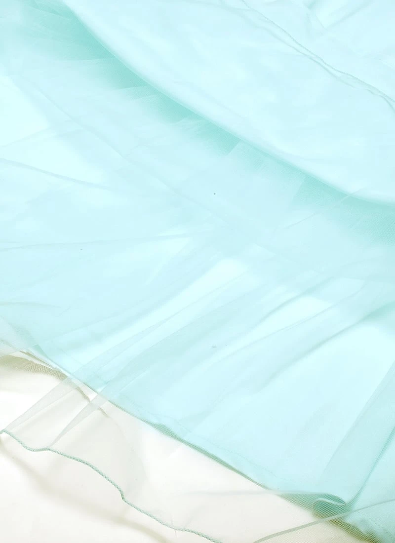 Light Sea Green Net Embroidered Lehenga Festive Wear 8 Light Sea Green Net Embroidered Lehenga Festive Wear - Image 8
