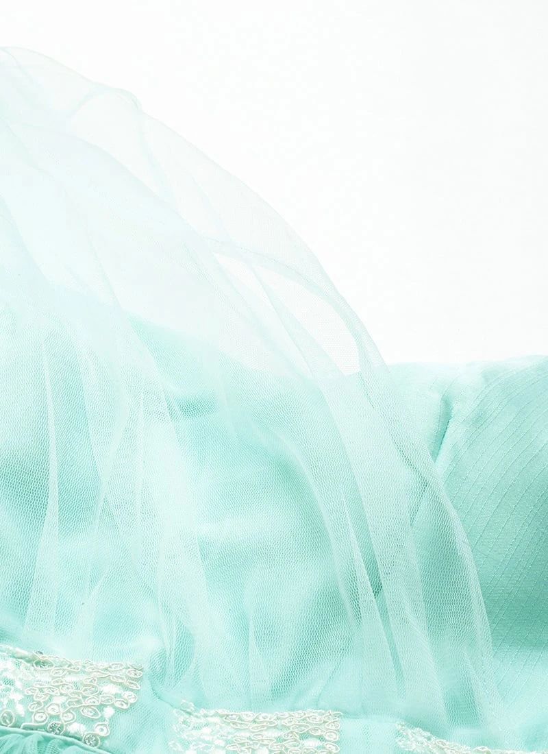 Skirt From Light Sea Green Net Skirt Set After Six Wear 5 Skirt From Light Sea Green Net Skirt Set After Six Wear - Image 5