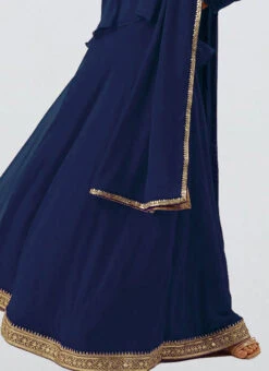 Long Choli Full Sleeve Dark Blue Georgette Lehenga Festive Wear -Deals Chic Lehenga Store Long Choli Full Sleeve Dark Blue Georgette Lehenga GHBS02203580 rrc4