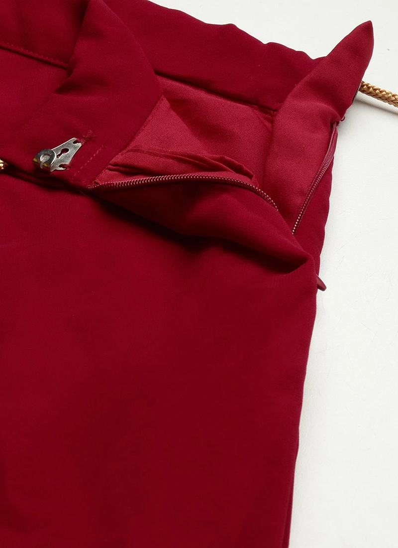 Long Choli Full Sleeve Maroon Embroidered Lehenga Festive Wear 6 Long Choli Full Sleeve Maroon Embroidered Lehenga Festive Wear - Image 6