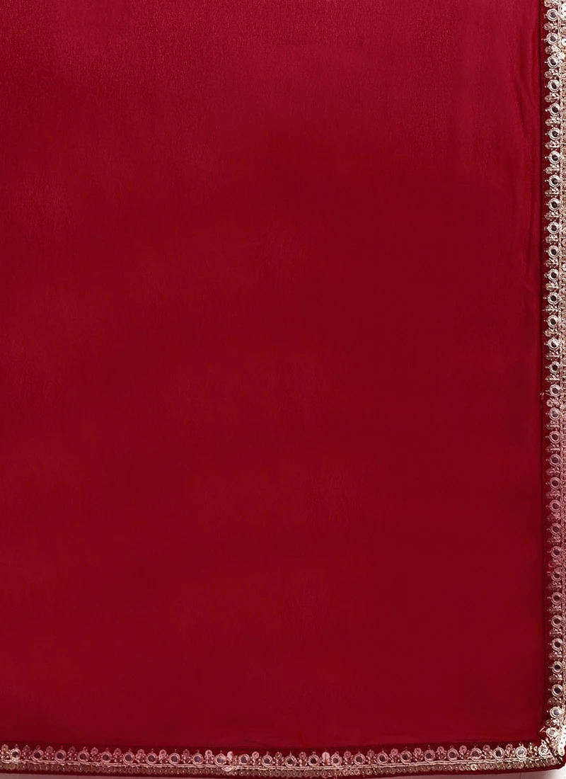 Long Choli Full Sleeve Maroon Embroidered Lehenga Festive Wear 7 Long Choli Full Sleeve Maroon Embroidered Lehenga Festive Wear - Image 7