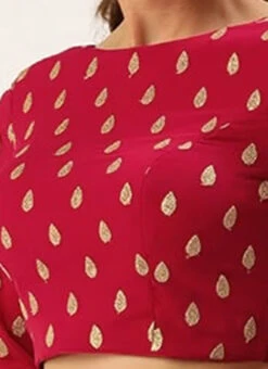 Magenta Embroidered Georgette Blouse Festive Wear -Deals Chic Lehenga Store Magenta Embroidered Georgette Blouse BLBS02305250 rrc1