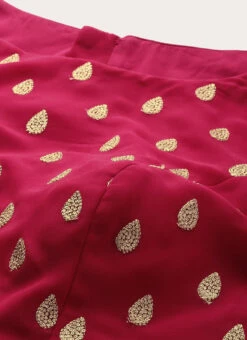 Magenta Embroidered Georgette Blouse Festive Wear -Deals Chic Lehenga Store Magenta Embroidered Georgette Blouse BLBS02305250 rrc2