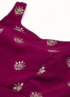 Magenta Georgette Embroidered Jumpsuit Festive Wear -Deals Chic Lehenga Store Magenta Georgette Embroidered Jumpsuit DRBS02301697 rrc1