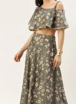 Skirt From Mahendi Green Digital Printed Co Ords Set After Six Wear