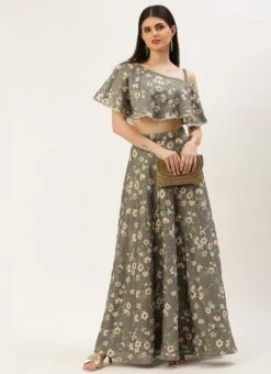 Skirt From Mahendi Green Digital Printed Co Ords Set After Six Wear -Deals Chic Lehenga Store Mahendi Green Digital Printed Co Ords Set IWBS02211166 u