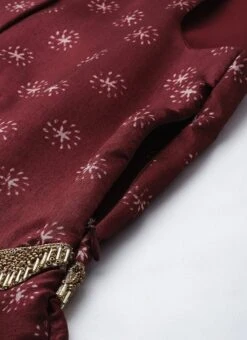 Bottom From Maroon Art Silk Printed Co Ords Set After Six Wear -Deals Chic Lehenga Store Maroon Art Silk Printed Co Ords Set IWBS02302301 rrc3