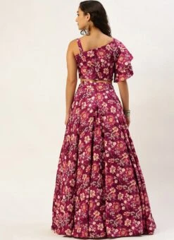 Skirt From Maroon Art Silk Printed Skirt Set After Six Wear -Deals Chic Lehenga Store Maroon Art Silk Printed Skirt Set IWBS02302382 b
