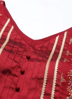 Dupatta From Maroon Art Silk Salwar N Palazzo Suit After Six Wear -Deals Chic Lehenga Store Maroon Art Silk Salwar N Palazzo Suit SLBS02211114 rrc1 1