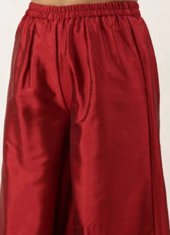 Top From Maroon Art Silk Salwar N Palazzo Suit After Six Wear -Deals Chic Lehenga Store Maroon Art Silk Salwar N Palazzo Suit SLBS02211114 rrc2