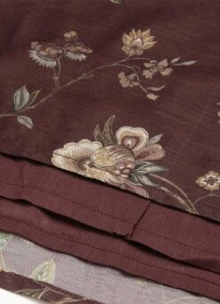 Maroon Chanderi Printed Floral Maxi Dress Festive Wear -Deals Chic Lehenga Store Maroon Chanderi Printed Floral Maxi Dress DRBS02111085 rrc4