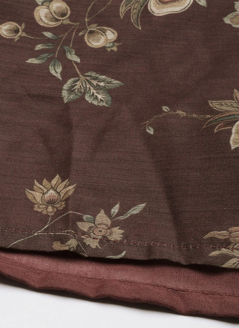 Maroon Chanderi Silk Puff Sleeve Dress Festive Wear After Six Wear 8 Maroon Chanderi Silk Puff Sleeve Dress Festive Wear After Six Wear - Image 8