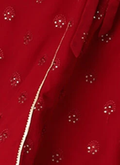 Maroon Embroidered Overlapped Knee Length Dress Festive Wear -Deals Chic Lehenga Store Maroon Embroidered Overlapped Knee Length Dress DRBS02205021 rrc3