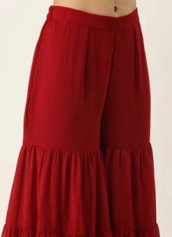 Bottom From Maroon Embroidered Top N Palazzo Set After Six Wear 13 Bottom From Maroon Embroidered Top N Palazzo Set After Six Wear -Deals Chic Lehenga Store Maroon Embroidered Top N Palazzo Set IWBS02303875 rrc2