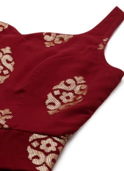 Maroon Georgette Sequins Jumpsuit Festive Wear -Deals Chic Lehenga Store Maroon Georgette Sequins Jumpsuit DRBS02208429 rrc1