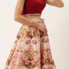 Maroon N Pink Printed Kali Lehenga Festive Wear