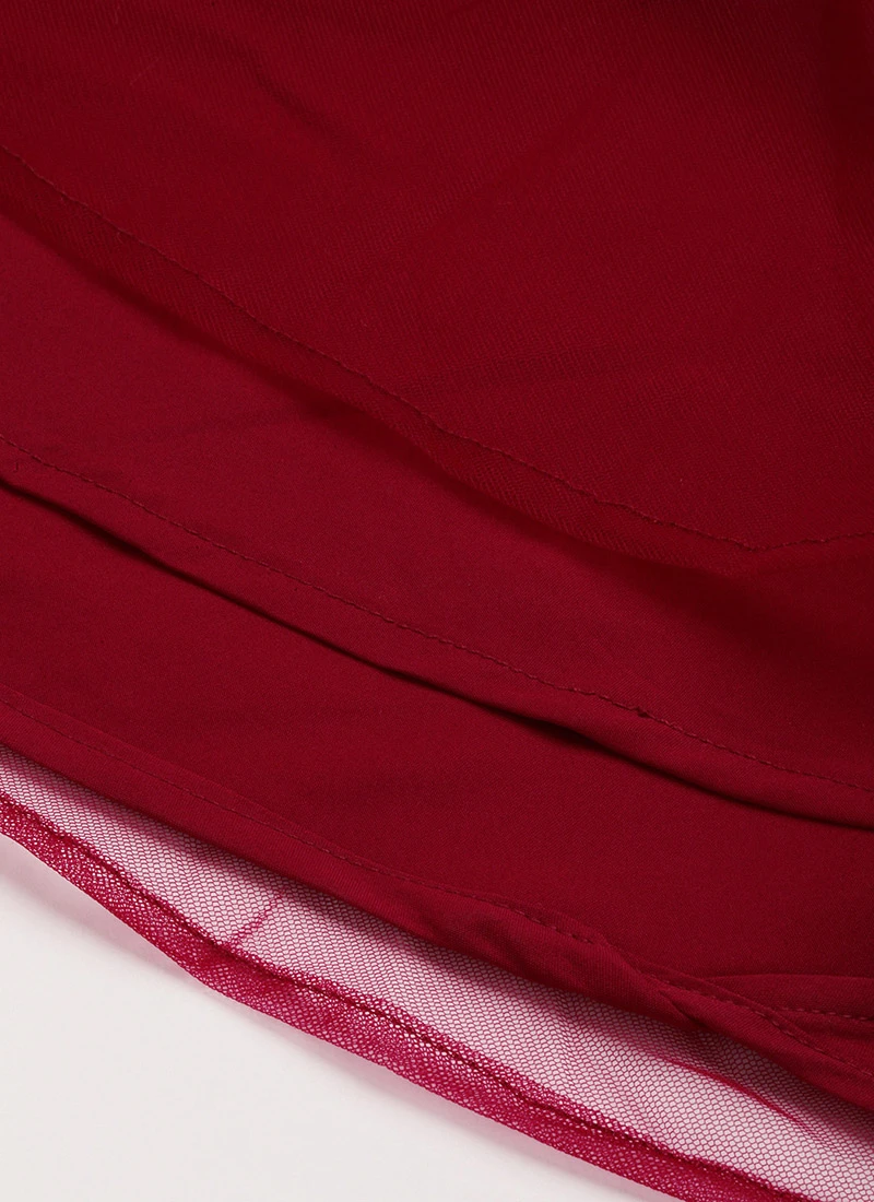 Maroon N Red Embroidered Dress Party Wear 7 Maroon N Red Embroidered Dress Party Wear - Image 7