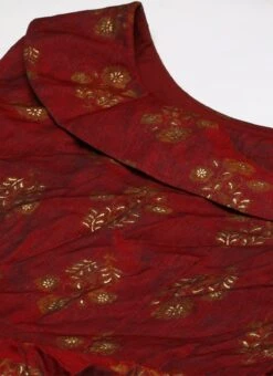 Maroon Printed One Shoulder Dress After Six Wear -Deals Chic Lehenga Store Maroon Printed One Shoulder Dress DRBS02205963 rrc1 1