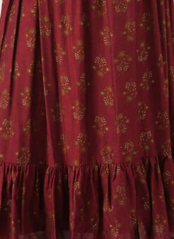 Maroon Rayon Printed Strap Neckline Dress After Six Wear -Deals Chic Lehenga Store Maroon Rayon Printed Strap Neckline Dress DRBS02204728 rrc3