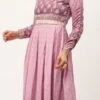 Mauve Digital Printed Maxi Dress Festive Wear