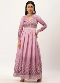 Mauve Digital Printed Maxi Dress Festive Wear 10 Mauve Digital Printed Maxi Dress Festive Wear -Deals Chic Lehenga Store Mauve Digital Printed Maxi Dress DRBS02212588 u