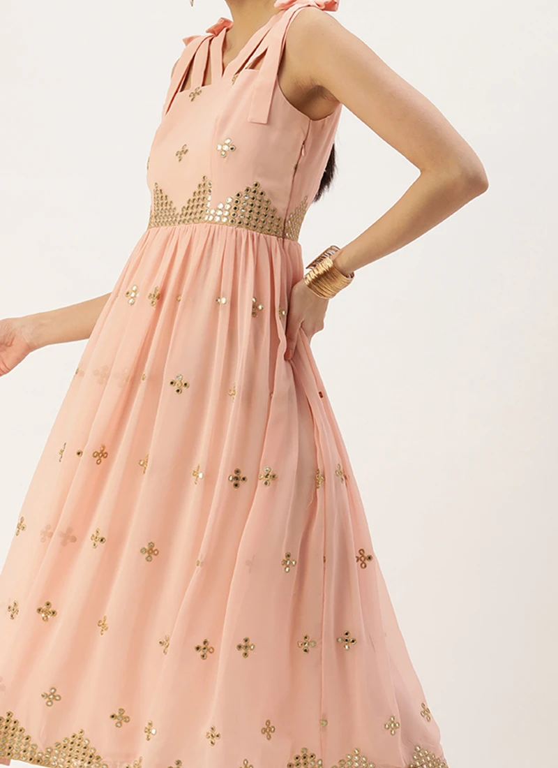 Mauve Embroidered Strap Neck Dress After Six Wear 1 Mauve Embroidered Strap Neck Dress After Six Wear