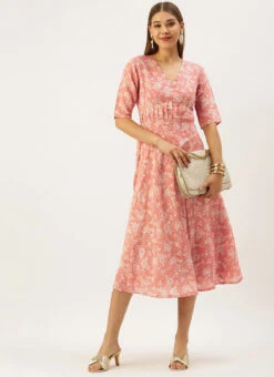 Mauve Modal Silk Fit And Flare Dress After Six Wear -Deals Chic Lehenga Store Mauve Modal Silk Fit And Flare Dress DRBS02203485 u